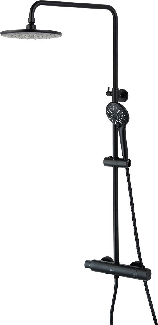 Душевая стойка Bronx LM3770BL c термостатом, регул.высота100,7-161,5 см, см-ль, верхний/ручной душ, шланг 150см, цв. черный матовый, ZZ