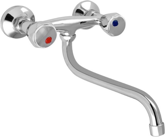 Смеситель кухонный настенный, хром ZZ