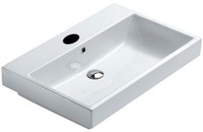Раковина 75х50хh19см, с 1 отв. д/смесит. по центру, с переливом (крепл. в компл.), Zero 50 ZZ