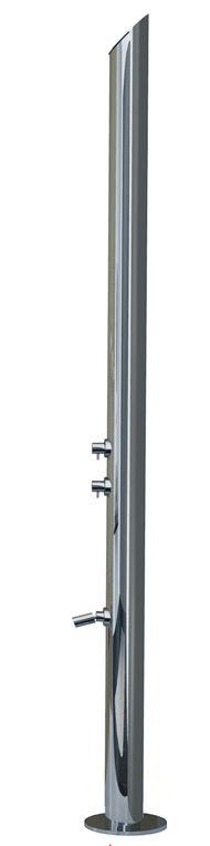Душевая колонна h2110мм, верхн.каскад душ, душ д/ног, регулир. напора, без регул. темп., подв.воды из пола, (цв. полир./мат. нерж.сталь) AquaBambu ZZ