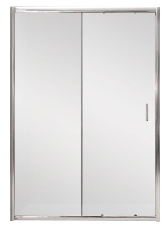 Дверь для душа, в нишу 100хh195 см, раздвижная, 1 дверь, 1 неподв.секция, правая/левая, (стекло прозрачн.5мм, фурн.цв.хром), Uno ZZ