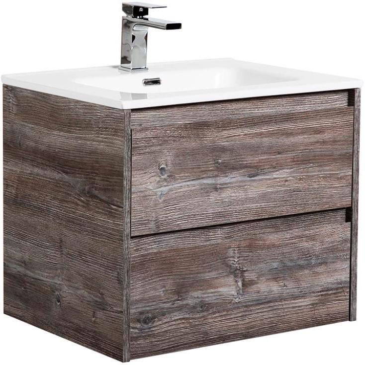 База под раковину подвесная с двумя выкатными ящиками, 710х460х515мм, без раковины, (цв.Pino Pasadena), Kraft ZZ