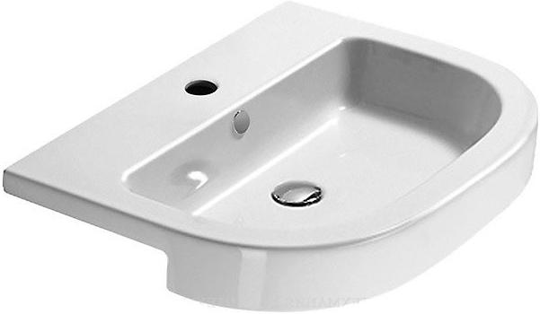 Раковина полувстраиваемая накладная на столешницу 65х46мм, с 1 отв. для смесит., крепёж в компл., Zerotondo ZZ