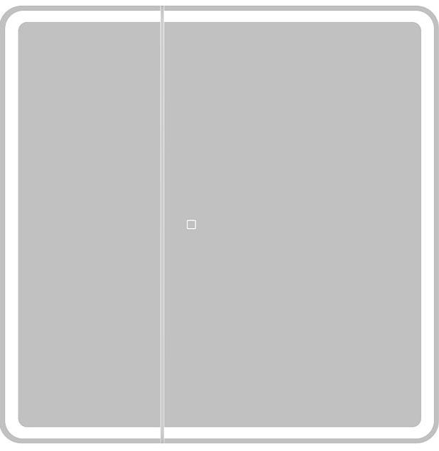 Зеркальный шкаф 800x800x150мм, 2 распашн. двери, реверс, с встроен. по периметру светильником и сенсорным выключателем, 12W, 220-240V, BelBagno ZZ