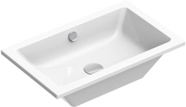 Раковина встраиваемая в столешницу снизу, прямоугольная 60х37cм, без отв. д/смесит., с переливом, без компл.крепл.арт.Z546883, (цв.белый), Zero New ZZ