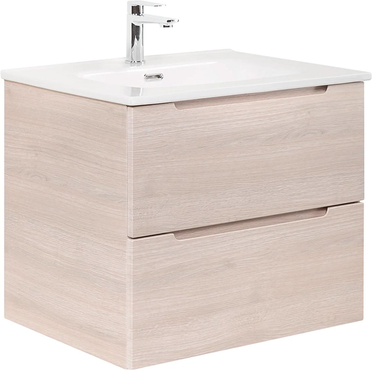 База под раковину подвесная с 2 выкатными ящиками, 710х460х515мм, (без раковины), (цв.Rovere Grigio), Etna ZZ