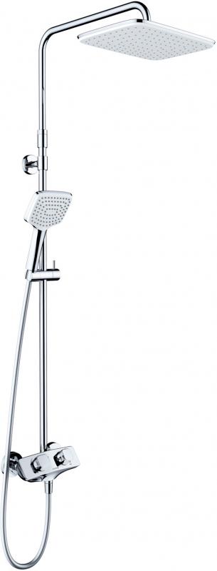 Душевая стойка Kludi Cockpit Explorer 8005005-00 c термостатом (смеситель, верхний душ 30 см,ручной душ, шланг 160 см),хром глянец ZZ
