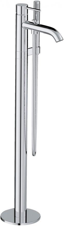Смеситель напольный для ванны с душем Kludi Bozz 385900576, для отдельно стоящих ванн, высота излива 83 см, душевой гарнитур в компл, цв. хром ZZ