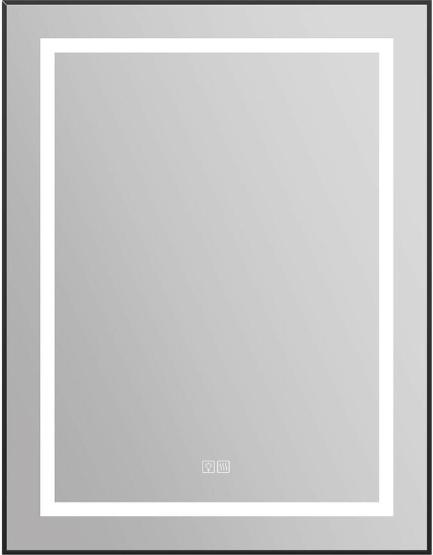 Зеркало в алюминиевой раме 685x40x885мм, со встроенным светильником, сенсорным выключателем и подогревом, (рама цв.черный), BelBagno ZZ