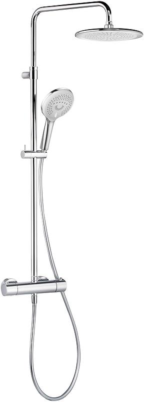 Душевая система Freshline с термостатом (смеситель, стойка, верхний душ, ручная лейка, держатель, шланг), xром