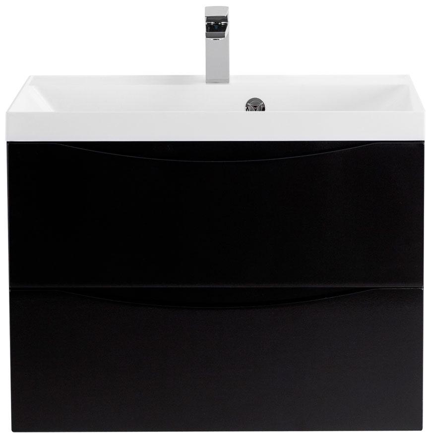 База под раковину подвесная с двумя выкатными ящиками, 600х450х500мм, (цв.Nero Lucido), Marino ZZ