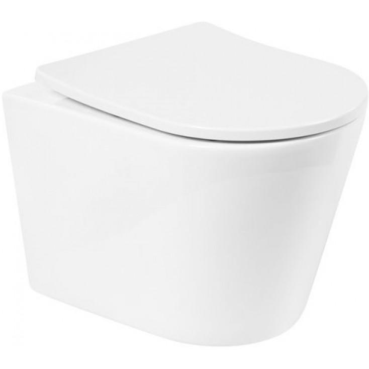 Унитаз подвесной, безободковый, 515x355x365мм, без сиденья, крепеж в компл., Flay-R ZZ