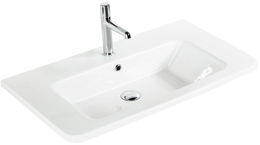 Раковина 800х460х30мм, с 1 отв.д/смесит., с переливом, (керамика, цв.белый), BelBagno ZZ