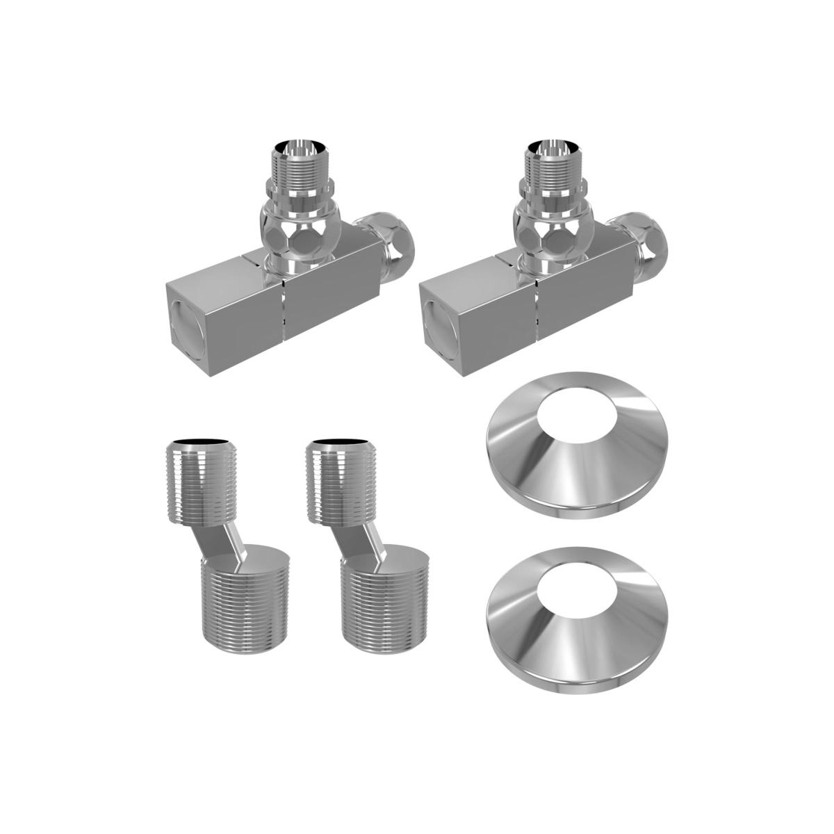 Монтажный набор Lemark с квадратными вентилями  для установки полотенцесушителей  ZZ