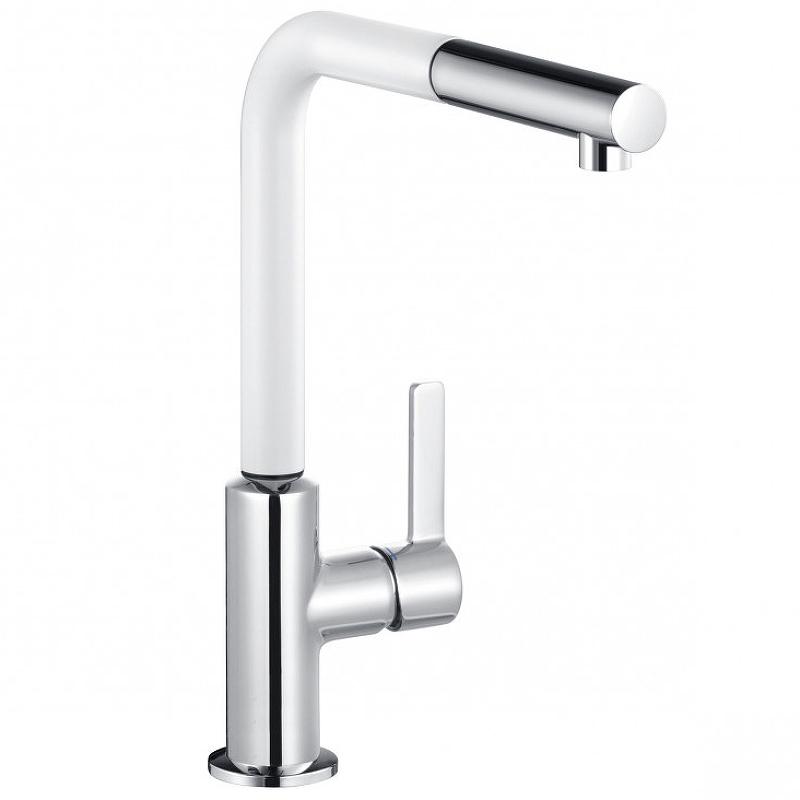 KLUDI L-INE Однорычажный кухонный смеситель DN 15 с выдвижным изливом, хром/белый матовый ZZ