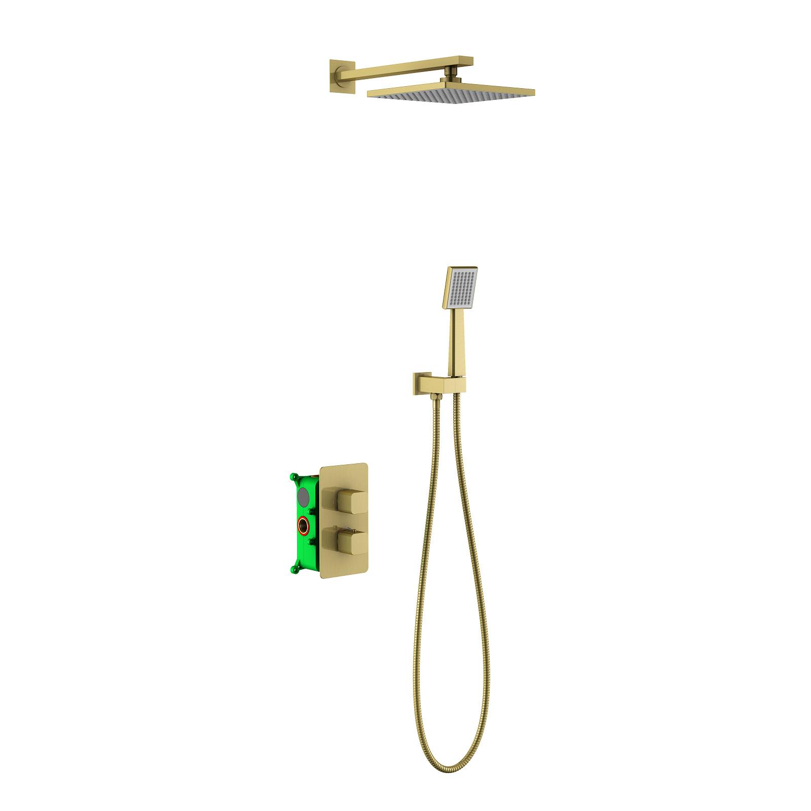 Душевой комплект Timo Petruma SX-5059/17SM С ВНУТРЕННЕЙ ЧАСТЬЮ, с термостатом, цв. золото ZZ