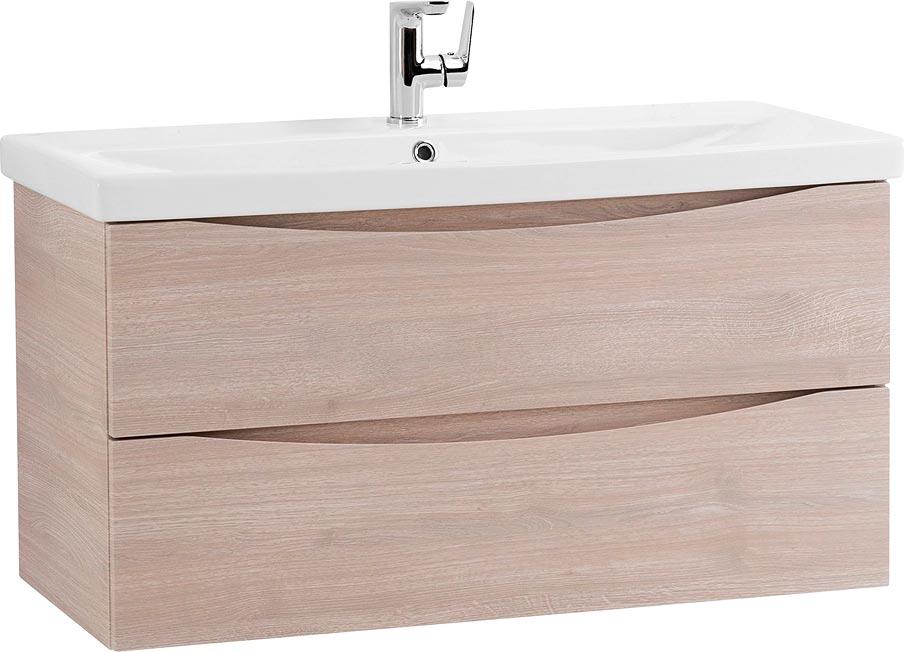 База под раковину подвесная с 2 выдвиж ящиками, 900х450x500мм, без раковины, (цв.Rovere Grigio), Marino ZZ