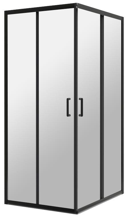 Душевой уголок 1000х1000хh1950мм, квадрат, (стекло прозрачн.5/4мм, фурн.цв.черный), Uno-195 ZZ