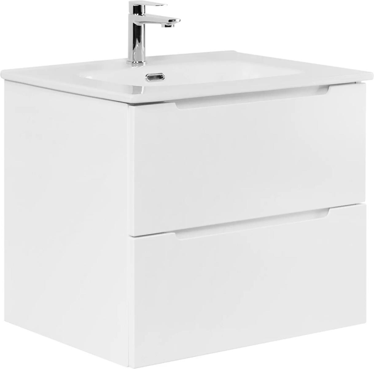 База под раковину подвесная с 2 выкатными ящиками, 710х460х515мм, (без раковины), (цв.Bianco Lucido), Etna ZZ