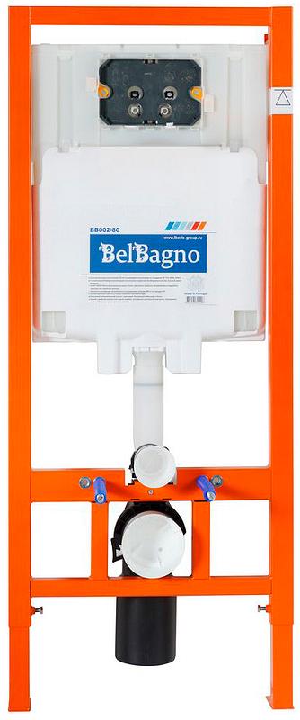 Инсталляция для подвесн. унитаза,1090х500х105мм, со смывным бачком скрытого монтажа, фронт.управл., крепёж в компл, без кнопки смыва, BelBagno 80