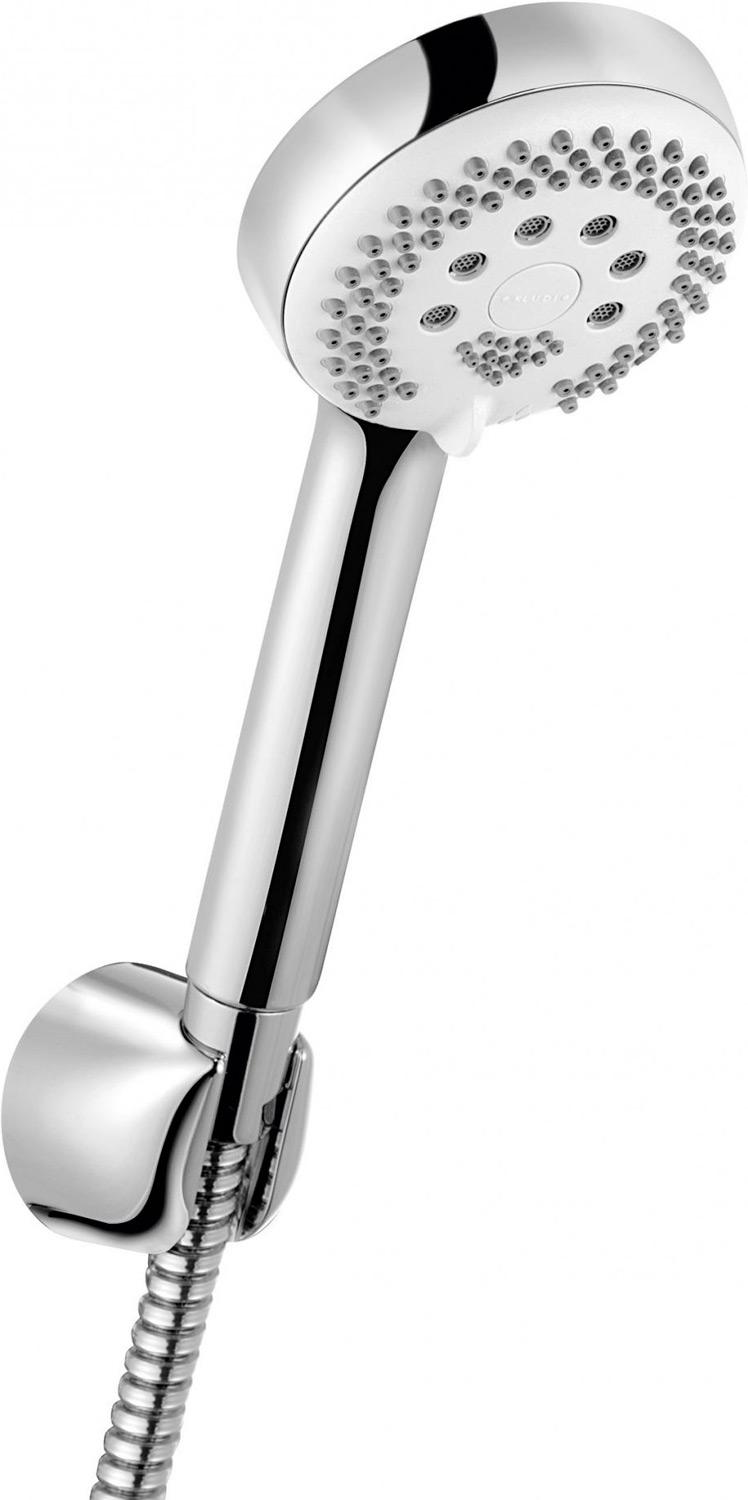Душевой гарнитур Kludi Logo 3S 6803005-00 (лейка 3 режим., на настенном держателе, шланг 125 см), хром ZZ