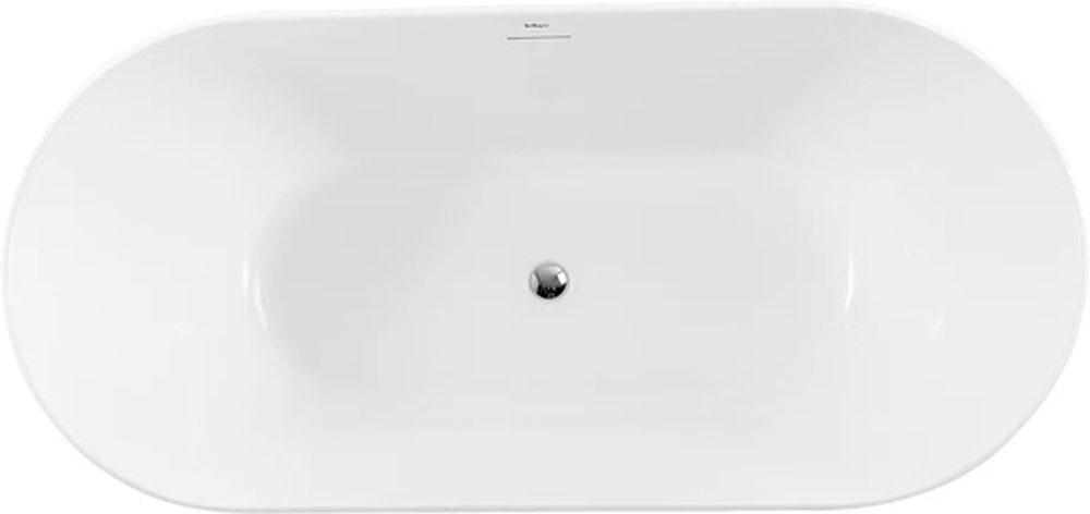 Ванна 1500x800xh610мм, отдельностоящая, слив-перелив, пробка слива цв.белый мат. в компл., (акрил цв.белый матовый), BelBagno ZZ