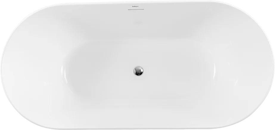 Ванна 1700x800xh610мм, отдельностоящая, слив-перелив, пробка слива цв.белый мат. в компл., (акрил цв.белый матовый), BelBagno ZZ