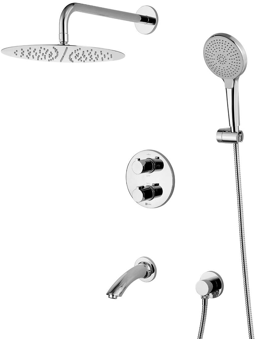 Смеситель для ванны и душа Lemark Yeti LM7822C термостатический, с внутренней частью,  встраиваемый, аксессуары в компл., цв. хром глянец, ZZ