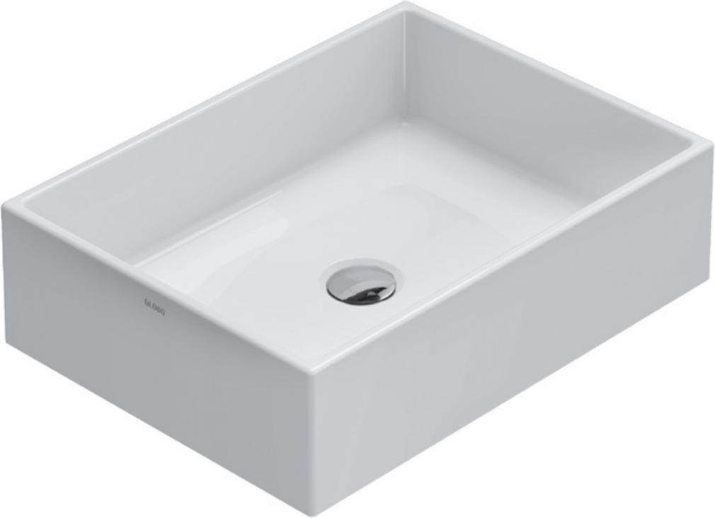 Раковина накладная на столешницу, прямоугольная 500х370хh140мм, без отв.д/смесит., без перелива, Forty3 ZZ