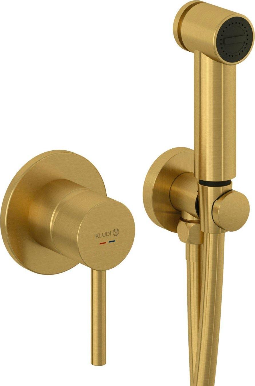 Гигиенический душ Bozz со смесителем, С ВНУТРЕННЕЙ ЧАСТЬЮ в компл., цв брашированное золото, ZZ