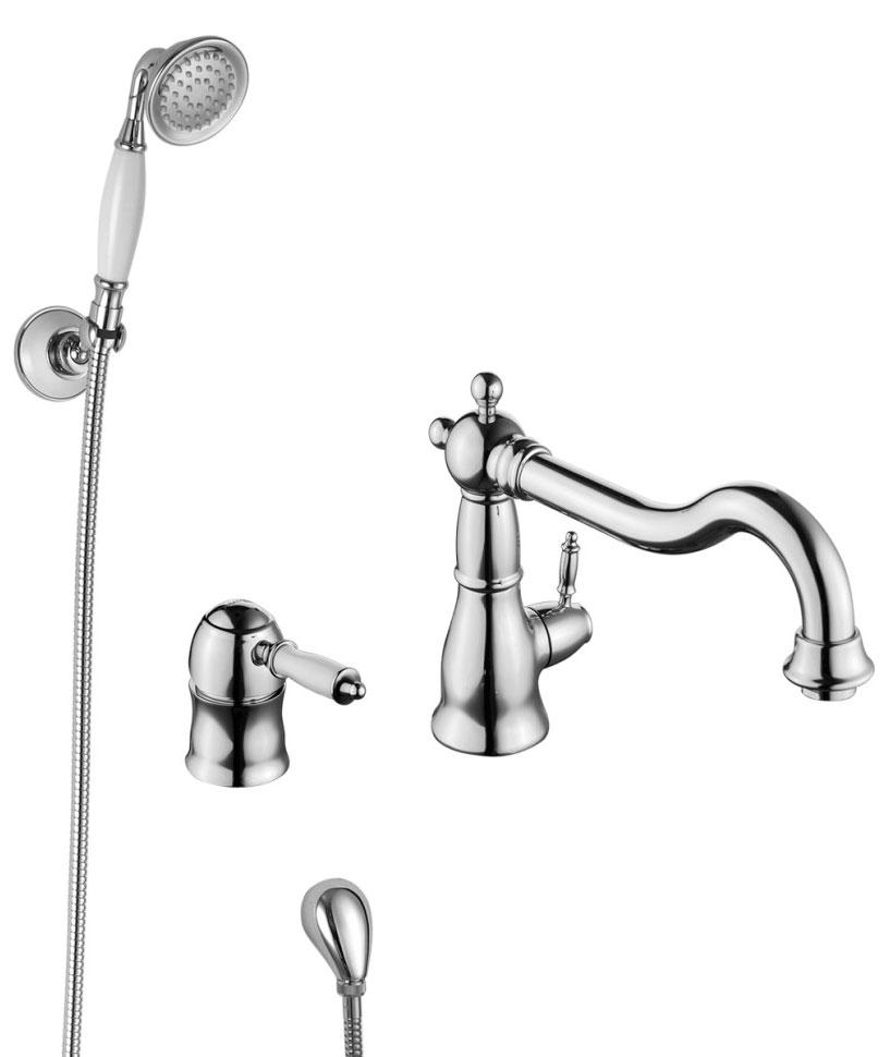 Смеситель на борт ванны Villa, аксессуары в комплекте, цв. хром, ZZ