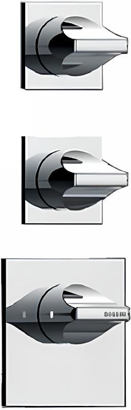 Смеситель-термостат для душа, встраиваемый в стену, внешняя часть БЕЗ внутренней, (цв. хром), Apice ZZ