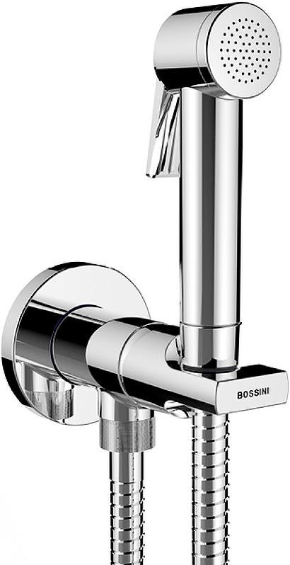 Смеситель совмещённый с гигиеническим душем, (готовый комплект: лейка металл, шланг 125см., скрытая часть), (цв.хром), PALOMA FLAT ZZ