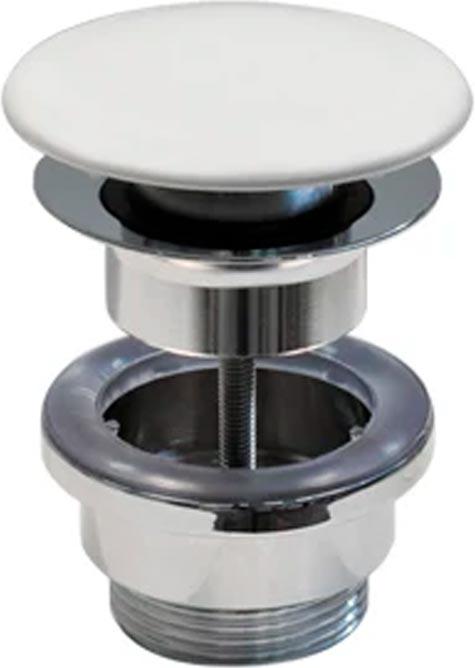 Донный клапан для сливного отверстия раковин/биде без перелива и с переливом, нажимная Up & down, G 1 1/4, (крышка керам цв.белый глянец), Catalano ZZ