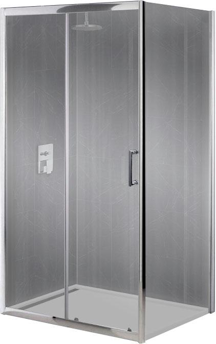 Душевой уголок 1200х1000хh1850мм, прямоуг., правый/левый, (стекло прозрачное 5/4мм, фурн.цв.хром), Uno ZZ