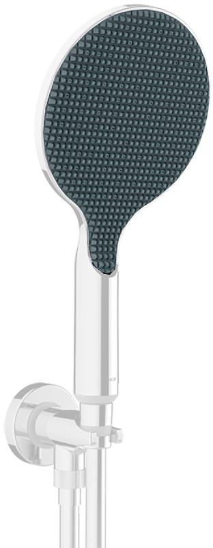 Душевой комплект (лейка, шланг 1500мм, кронштейн совмещённый с шланговым подсоединением G 1/2), (цв. белый матовый), Apice ZZ