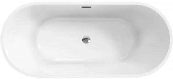 Ванна 1600х730хh580мм, отдельностоящая, интегрированный слив-перелив, донный клапан цв.хром в компл., (акрил цв.белый), Uno ZZ