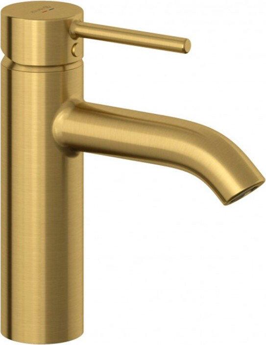 Смеситель для раковины, однорычажный, донный клапан в комплекте, цв. брашированное золото, ZZ