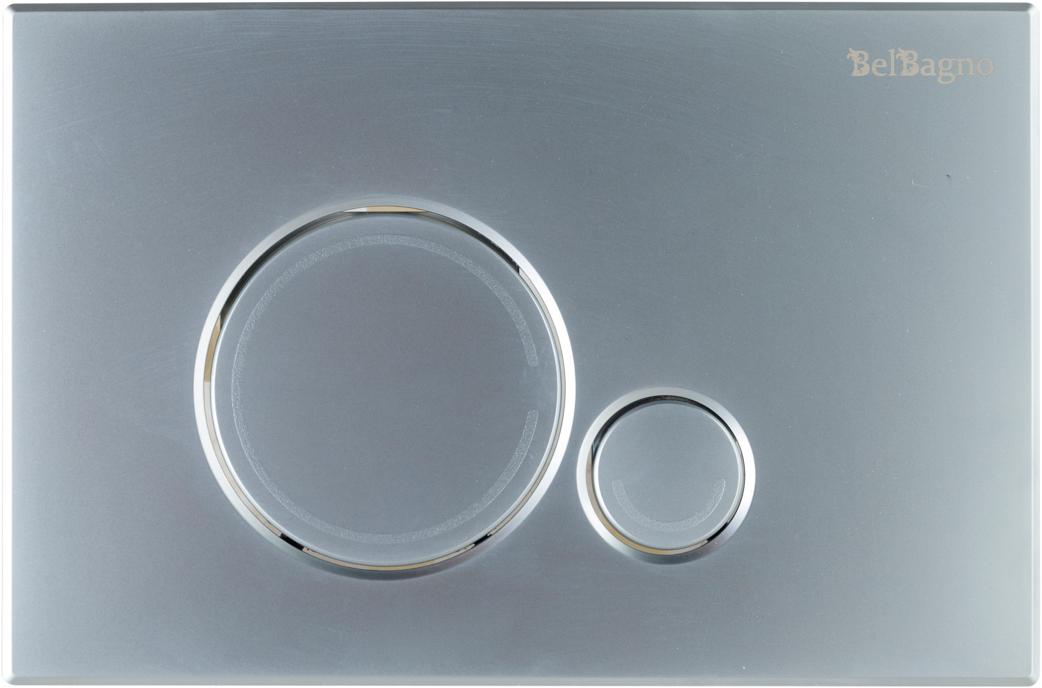 Кнопка двойного смыва, для инсталляции д/унитаза, (цв.хром матовый ), BelBagno Sfera ZZ
