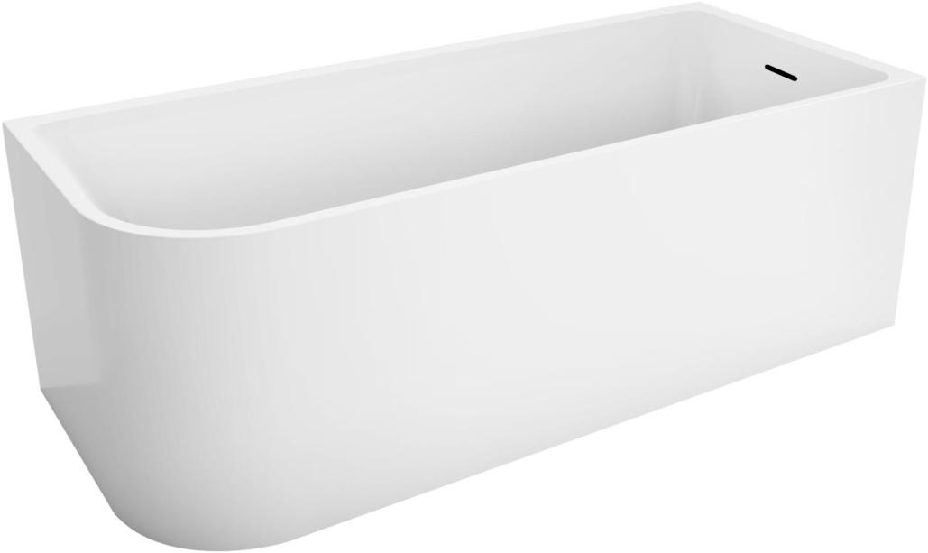 Ванна 1700x730xh580мм, пристенная, ПРАВАЯ, интегрированный слив-перелив, донный клапан цв.хром в компл., (акрил цв.белый), BelBagno ZZ
