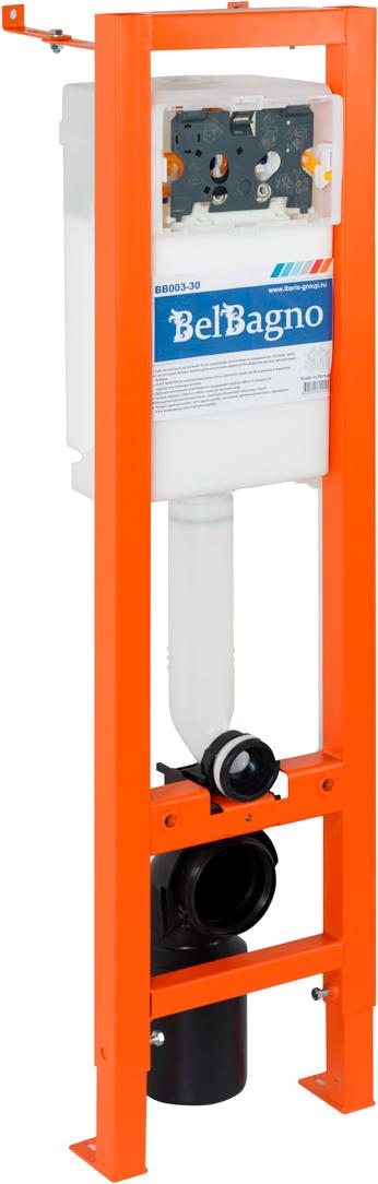 Инсталляция для подвесн. унитаза,1150х300мм, со смывным бачком скрытого монтажа, фронт.управл., крепёж в компл, без кнопки смыва, BelBagno 30 ZZ