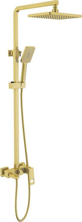 Душевая система Briana, (смеситель, ручной+ верхний душ, излив), цв. матовое золото, ZZ