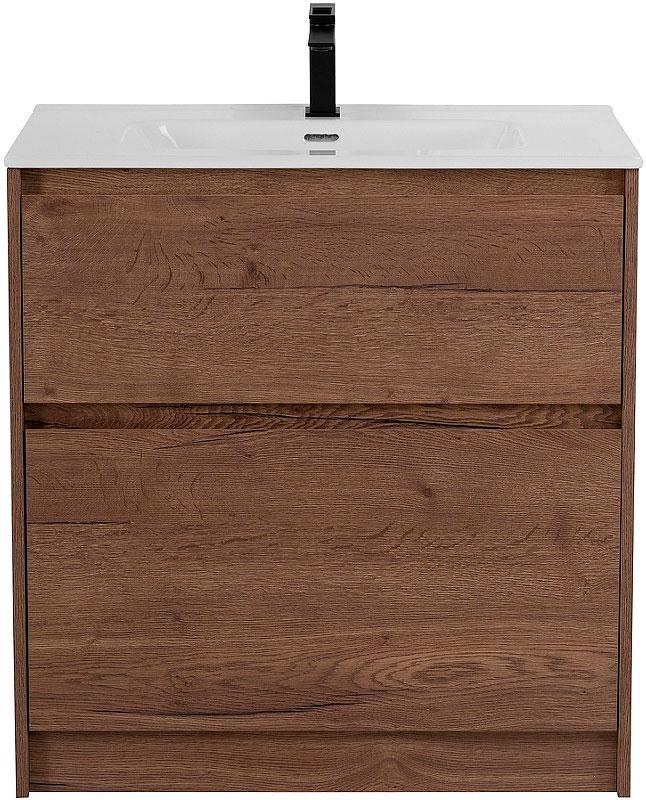 База под раковину напольная с двумя выкатными ящиками, 1000х460хh840мм, без раковины, (цв.Rovere Tabacco), Kraft ZZ