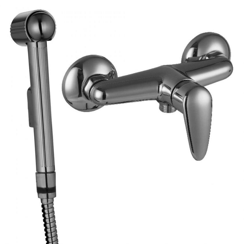 Cмеситель настенный"PRAMEN" с гигиеническим душем, хром ZZ