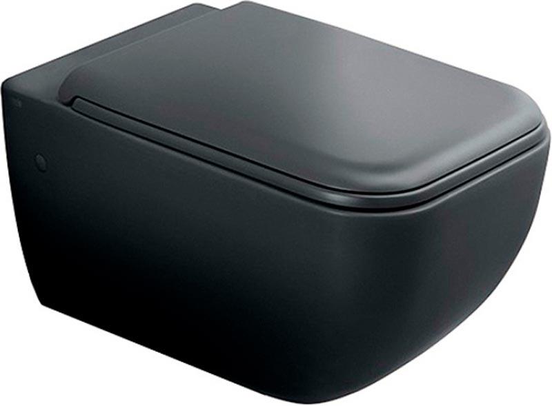 Унитаз подвесной 37,5х55хh37,5см, безободковый, крепёж в компл, (без сиденья), (цв.Basalto), Shui Comfort ZZ