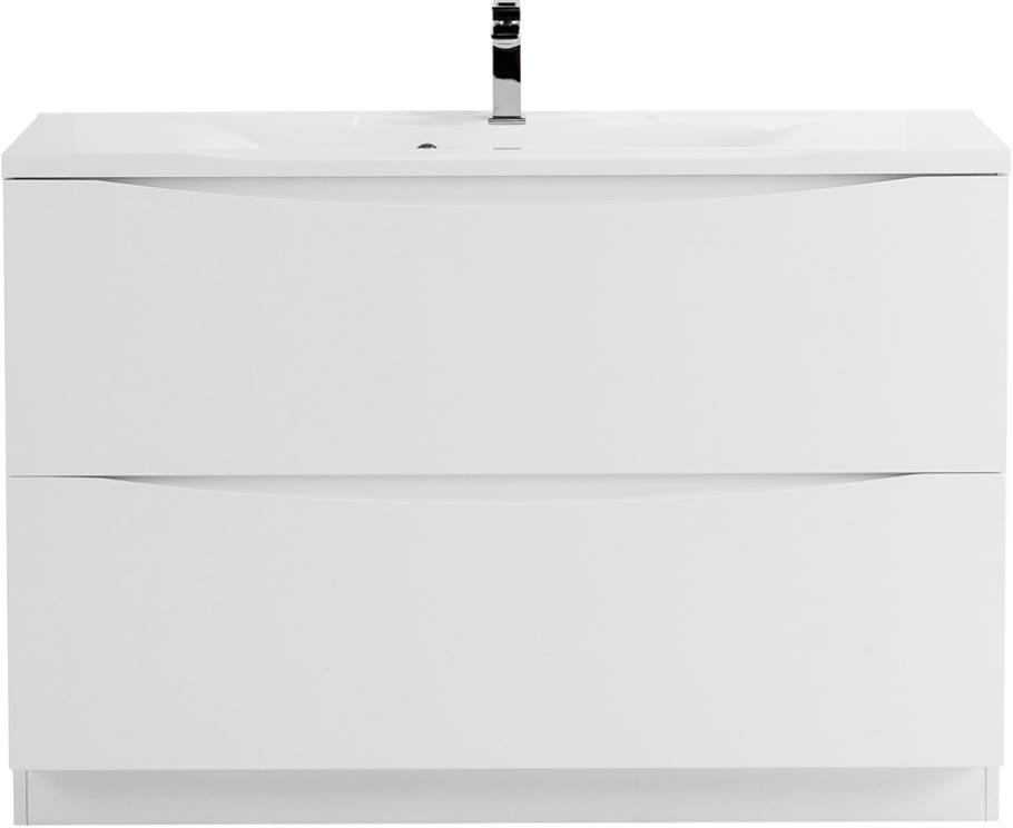База под раковину напольная с 2 выдвиж ящиками, 900х450x805мм, (без раковины), (цв.Bianco Lucido), Marino ZZ