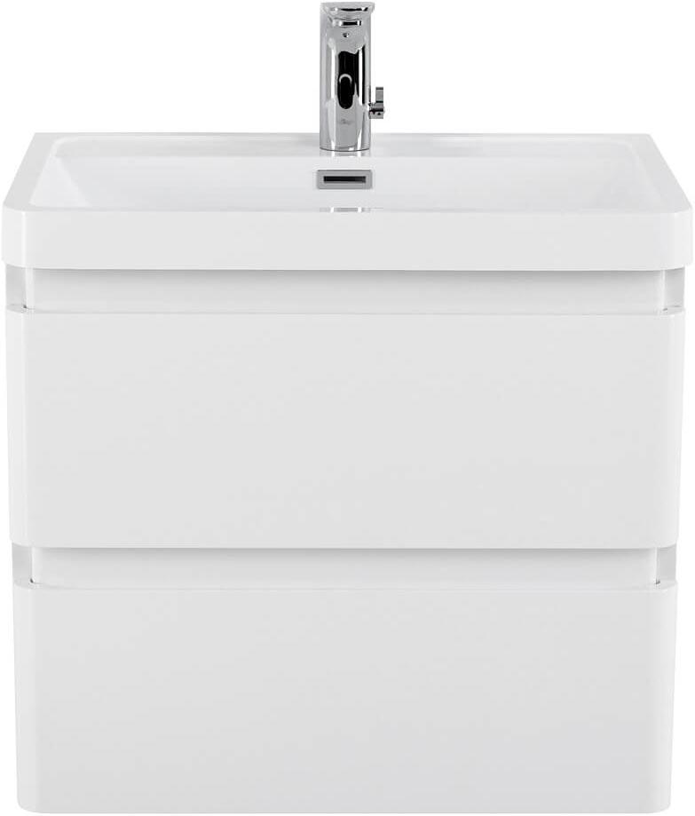 База под раковину 600х420хh500мм, подвесная с двумя выкатными ящиками, с доводчиками, (без раковины), (цв. Bianco Lucido), Energia-N ZZ