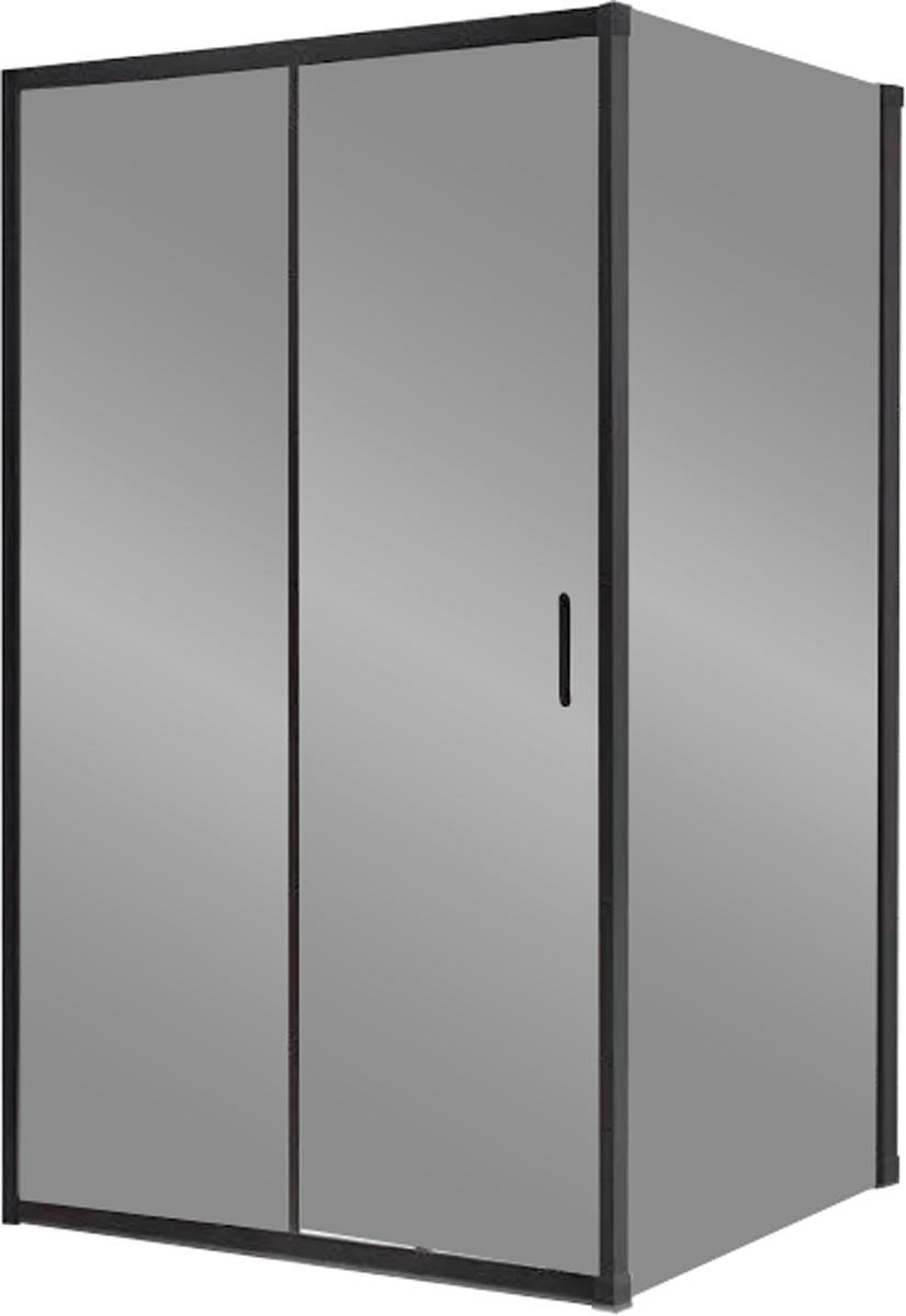 Душевой уголок 1200х800хh1950мм, прямоуг., правый/левый, (стекло прозрачное 5мм, фурн.цв.черный матовый), Uno-195 ZZ