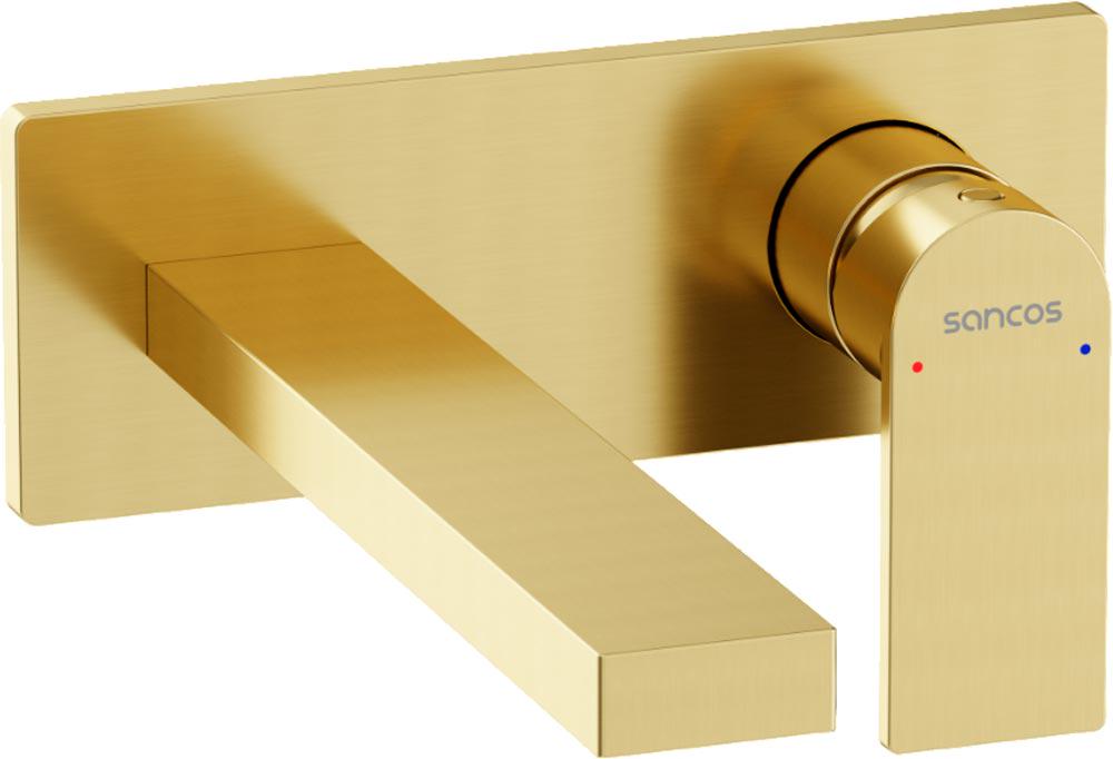 Смеситель для раковины Studio c внутренней частью, брашированное золото, PVD покрытие ZZ