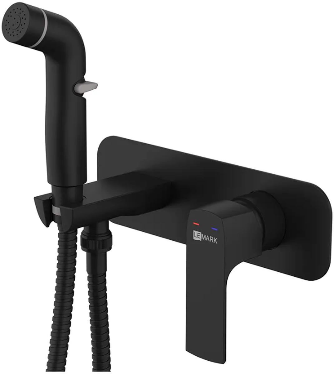 Смеситель с гигиеническим душем Ursus, встраиваемый, внутренняя часть в компл, цв. черный, ZZ